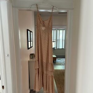 Urban Outfitters Peach Floral Spaghetti Strap Sundress Maxi